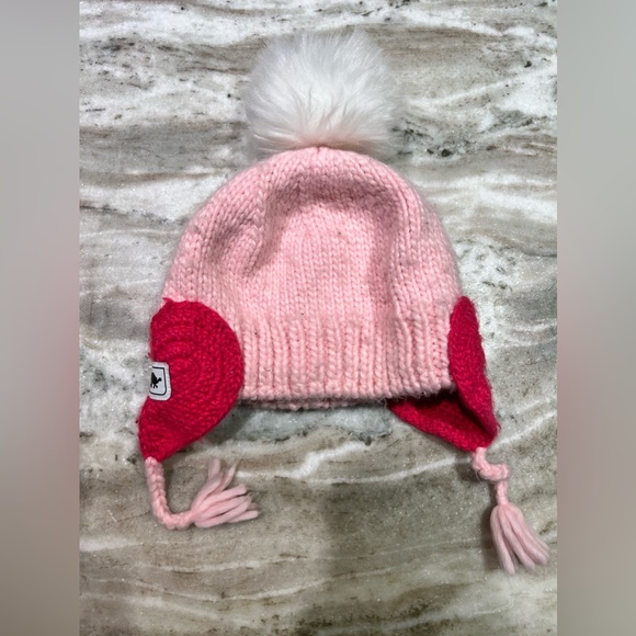Turtle fur heart ear flap hat - Picture 1 of 2
